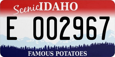 ID license plate E002967