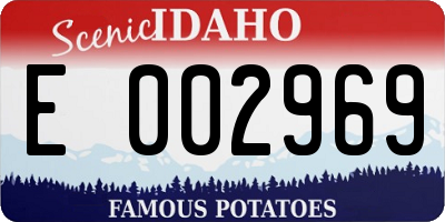 ID license plate E002969