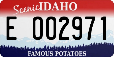 ID license plate E002971