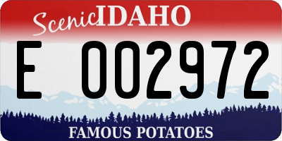 ID license plate E002972