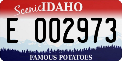 ID license plate E002973