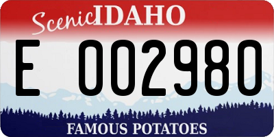 ID license plate E002980