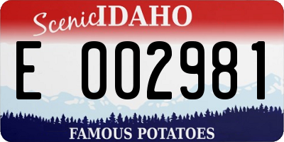 ID license plate E002981