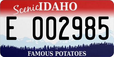 ID license plate E002985