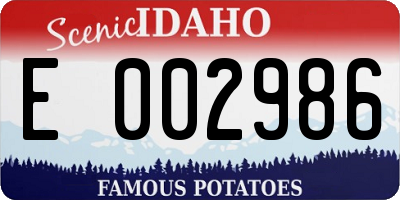 ID license plate E002986