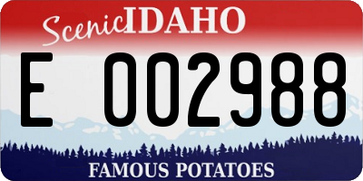ID license plate E002988