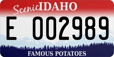 ID license plate E002989