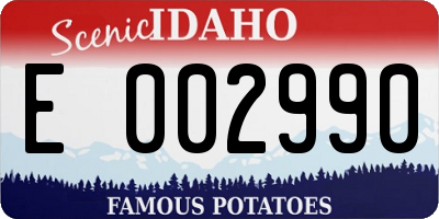 ID license plate E002990