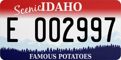 ID license plate E002997