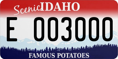 ID license plate E003000