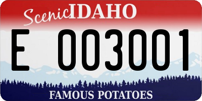 ID license plate E003001