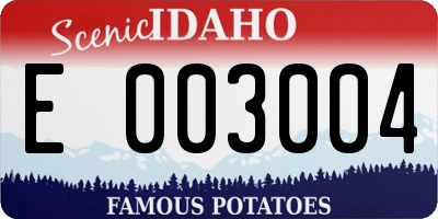 ID license plate E003004