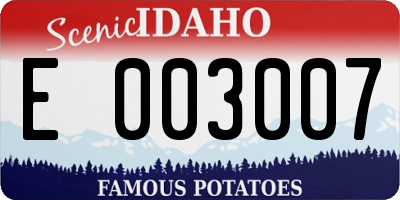 ID license plate E003007