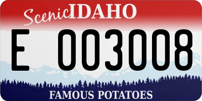 ID license plate E003008