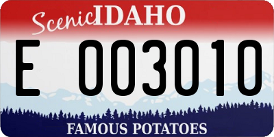 ID license plate E003010