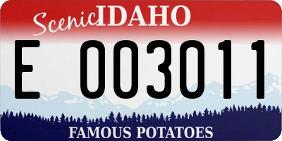 ID license plate E003011