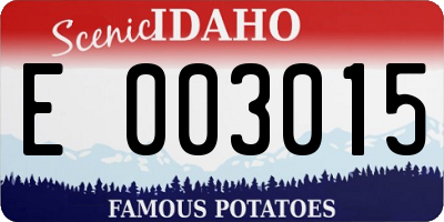 ID license plate E003015
