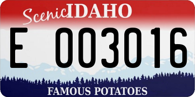 ID license plate E003016