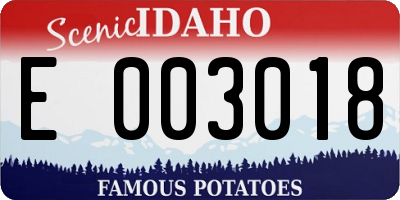 ID license plate E003018