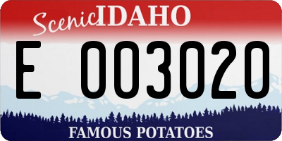 ID license plate E003020