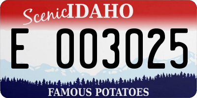 ID license plate E003025