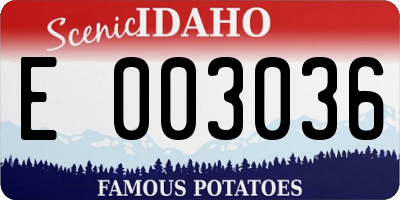 ID license plate E003036