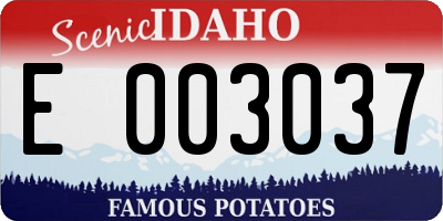 ID license plate E003037