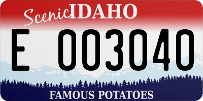 ID license plate E003040