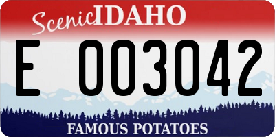 ID license plate E003042