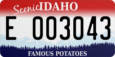 ID license plate E003043