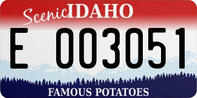 ID license plate E003051