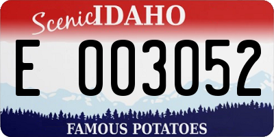 ID license plate E003052
