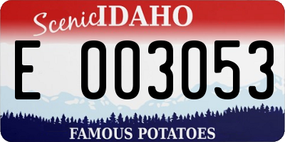 ID license plate E003053