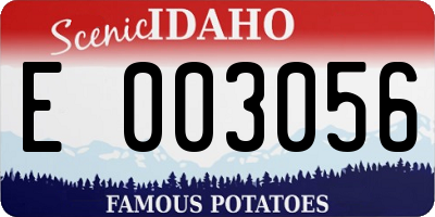 ID license plate E003056