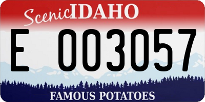 ID license plate E003057