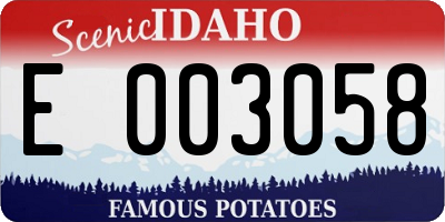 ID license plate E003058