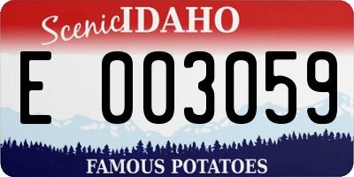 ID license plate E003059