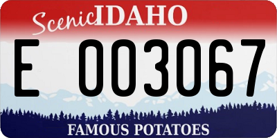 ID license plate E003067