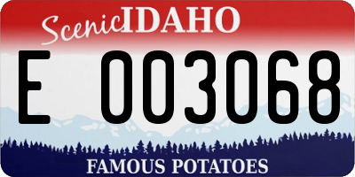 ID license plate E003068