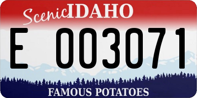 ID license plate E003071