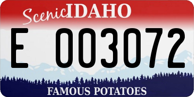 ID license plate E003072