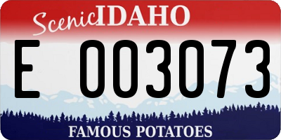 ID license plate E003073