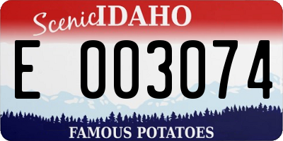 ID license plate E003074