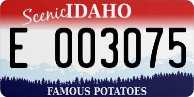 ID license plate E003075