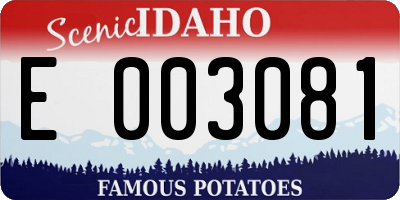 ID license plate E003081