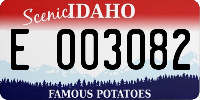 ID license plate E003082