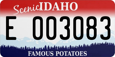 ID license plate E003083