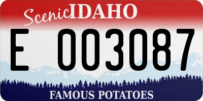 ID license plate E003087