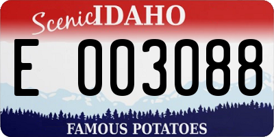 ID license plate E003088