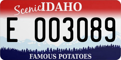 ID license plate E003089
